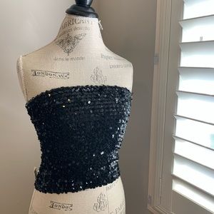 Black sparkly tube top / skirt